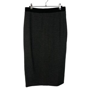 Sunny Leigh Gray & Black Knit Midi Pencil Skirt S